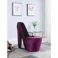 thumbnail image 3 of ORE International Pink/Black High Heels Storage Chair-Color:Purple, 3 of 3