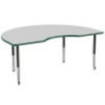 thumbnail image 6 of ECR4Kids 48in x 72in Kidney Everyday T-Mold Adjustable Activity Table Grey/Green/Black - Super Leg, 6 of 7