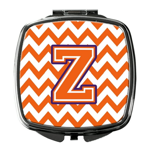 Letter Z Chevron Orange and Regalia Compact Mirror