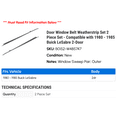 thumbnail image 2 of Door Window Belt Weatherstrip Set 2 Piece Set - Compatible with 1980 - 1985 Buick LeSabre 2-Door 1981 1982 1983 1984, 2 of 2