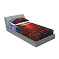thumbnail image 2 of Ambesonne Colorful Fitted Sheet & Pillow Sham Set, Poppy Flower Garden, Twin, Multicolor, 2 of 2