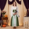 thumbnail image 7 of Renaissance Costume Women, Victorian Dress, Renaissance Dress Women, Womens Renaissance Costume, Women's Renaissance Medieval Costumes Dress Trumpet Sleeves Gothic Retro Gown, Army Green L, 7 of 7
