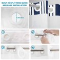 thumbnail image 5 of No Hook Shower Curtain, Striped Navy Blue Shower Curtains for Bathroom with See Through Top Window, Farmhouse Line Stripes Classic Waterproof & Washable Bath Curtain Small Stall 36"x78", 5 of 9