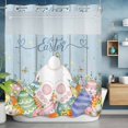 thumbnail image 6 of Easter No Hooks Shower Curtain with Snap-in Liner Spring White Rabbit Tail Eggs Floral Blue Wood Grain Shower Curtains for Bathroom, Waterproof, Easy Install, Washable 72"x72", 6 of 9