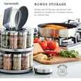 thumbnail image 5 of 20 Jar Revolving Spice Rack with Integrated Tool Caddy, Brushed Stainless Steel with Stainless Steel Caps, 5 of 7