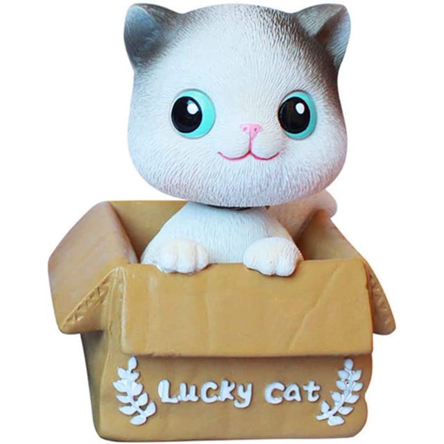 Figura de coche con forma de gato y cabeza móvil, de resina, para decoración de interiores de coche, regalo, juguete para niños, accesorios y adornos