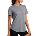 thumbnail image 4 of Cadmus Womens Workout Tops Short Sleeve Hip Length Crewneck Basic Tee Shirts UPF 50+ Dry Fit, 4 of 8