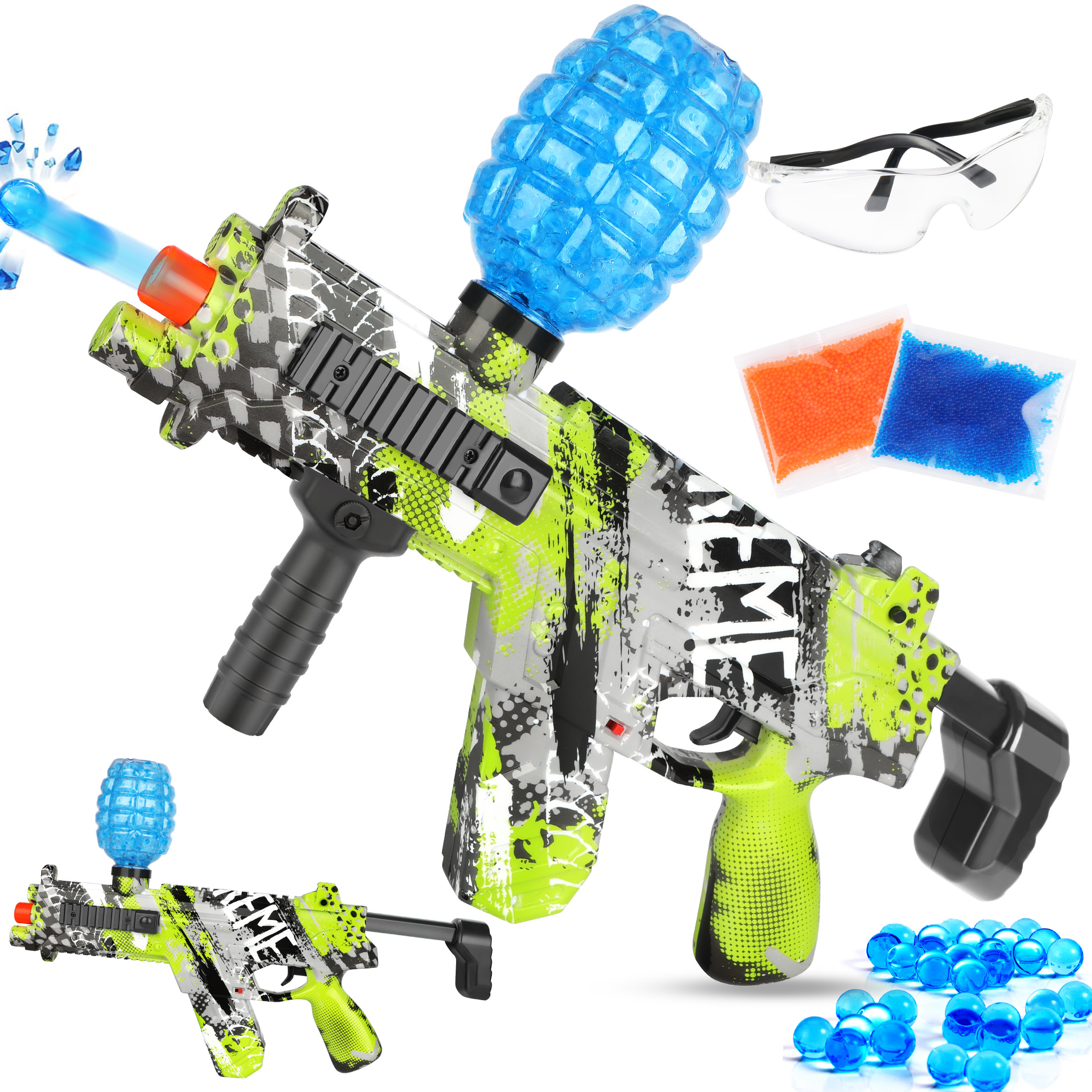 Gel Ball Blaster Rechargeable Splat Ball Gel Blaster with Goggles and