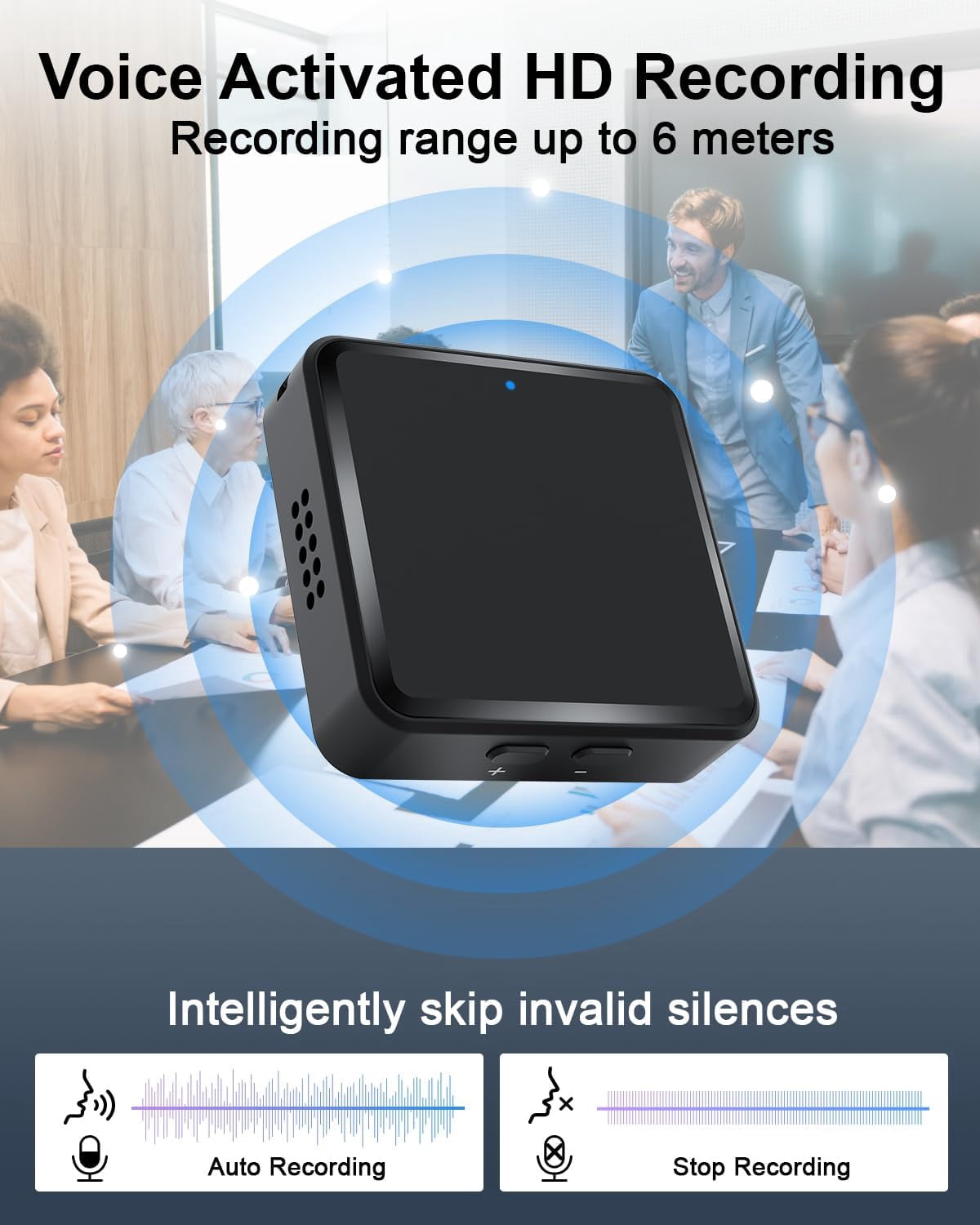 64GB (800 Hour) Digital Voice Activated Recorder with AI-Triple Noise Reduction, USB-C Magnetic Audio Recorder,Portable HD Microphone Sound Recording Device for Lectures Meetings Interviews