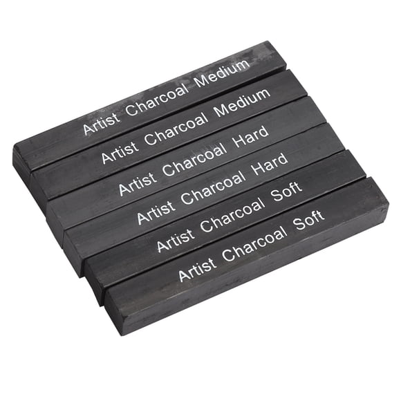 Compressed Charcoal Sticks, Smooth 6Pcs Charcoal Sticks, for Beginner Painter
