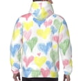 thumbnail image 7 of Rateoe Hand Drawn Colored Hearts Pattern Mens Hoodie, Pullover Hooded Sweatshirt, Kangaroo Pocket Hoodie Ideal for Daily Wear, Travel and Home-X-Large, 7 of 7