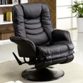 thumbnail image 1 of Coaster Faux Leather Swivel Recliner in Black, 1 of 3