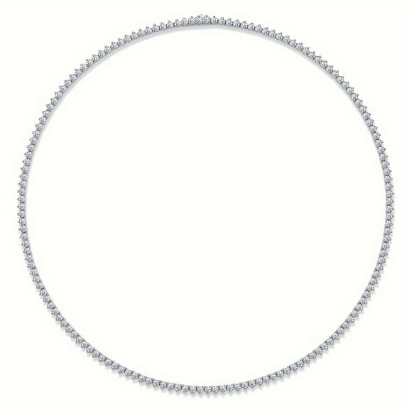 Moissanite Necklace, 925 Sterling Silver & 18k Gold Plated, Tennis Chain, Collarbone Chain, Men's And Women's, Couple Style, Valentine'S Day, Proposal, Engagement, Wedding Gift, Birthday Gift