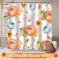 thumbnail image 6 of Fall Shower Curtain, Thanksgiving Shower Curtains for Bathroom with Pumpkin & Maple Leaf, Autumn Shower Curtain with 12 Hooks, Fall Bathroom Thanksgiving Decor & Gifts, 6 of 6
