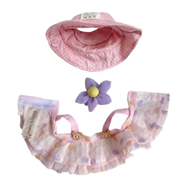Pato de peluche de 15 cm, ropa, accesorios para fotos, suave, lindo, elegante, juego de simulación, disfrazarse rosa con gorra