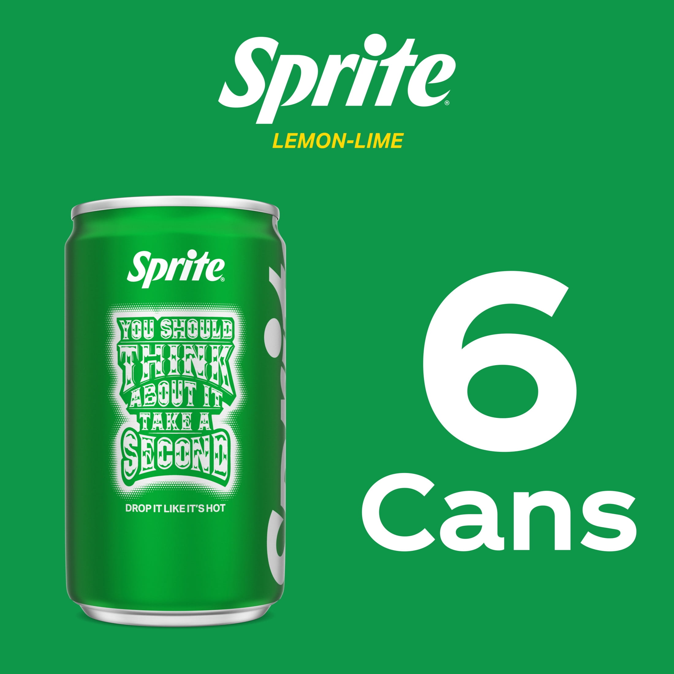 (3 pack) Sprite Lemon-Lime Caffeine Free Soda Pop Mini Cans, 7.5 fl oz, 6 Pack