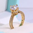 thumbnail image 2 of Lvrong Matching Rings Yellow Gold Plated AAA CZ Women Ring Couple Rings Wedding Band His and Her Ring, 2 of 7