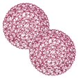 thumbnail image 1 of Oleegame Ensemble de 2 Napperons 15 Pouces Tapis de Bol Multifonctionnel en Papier pour Décoration de Table à Domicile pour Cafés Café Foncé Rond Rose, 1 of 7