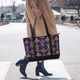 thumbnail image 4 of FORMRS Canvas Laptop Tote Bag for Women with 15.6" Computer Compartments Shoulder Handbag, Purple Flowers Pattern, 4 of 7