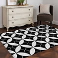 thumbnail image 3 of Area Rugs 2.7'x5', Black Rhombus Carpet for Living Room Bedroom Dining Room, Retro Abstract Geometric Pattern Throw Kitchen Rugs Non Slip Washable Rectangle Indoor Outdoor Rugs, 3 of 8