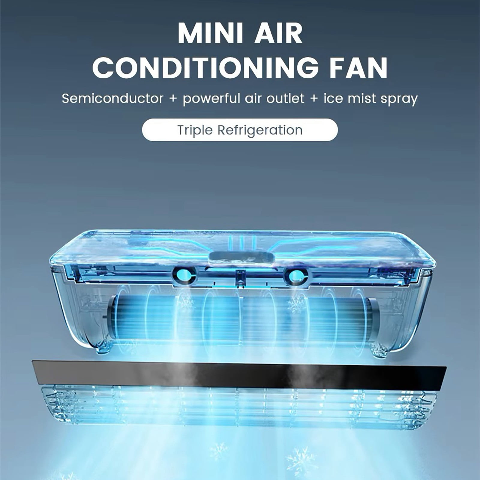 2025 No-Drill Wall AC Fan - Wireless Charging Portable Air Conditioner - 10-Second Instant Cooling for Kitchen, Bedroom & Office - Space-Saving Wall Mounted Cooling System