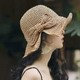 thumbnail image 5 of Sombrero de playa plegable ancho para mujer Sombrero de verano para mujer con lazo, 5 of 5
