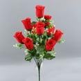 thumbnail image 5 of 10-Headed Realistic Simulated Flowers, Large Rose Bud Bouquet, Valentine's Day Decorations, Low Maintenance, Perfect for Home and Office Decor, Ideal for Busy Lifestyles, 5 of 7