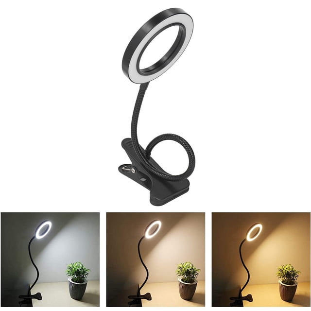 Luz LED con clip brillo de 10 engranajes protección ocular de 3 colores DC5V cuello de cisne flexible alimentado por USB lámpara de clip LED de 8W con control remoto para el ANGGREK Otros