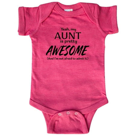 

Inktastic Yeah My Aunt is Pretty Awesome Gift Baby Boy or Baby Girl Bodysuit