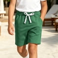 thumbnail image 4 of LEKWK Boys Cotton Workout Shorts Elastic Waist Drawstring Casual Bottoms Loose Fit Comfy Athletic Shorts with Pockets Summer Running Gym Outfits 0-12Y, 4 of 5