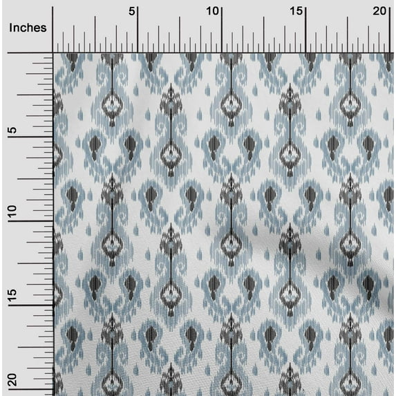 oneOone Cotton Cambric Fabric Paisley Ikat Print Fabric By The Yard 56 Inch Wide