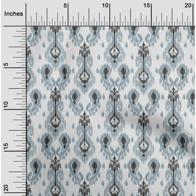 oneOone Tissu Polyester Lycra Tissu Imprimé Paisley Ikat 1 Yard 56 Pouces de Large