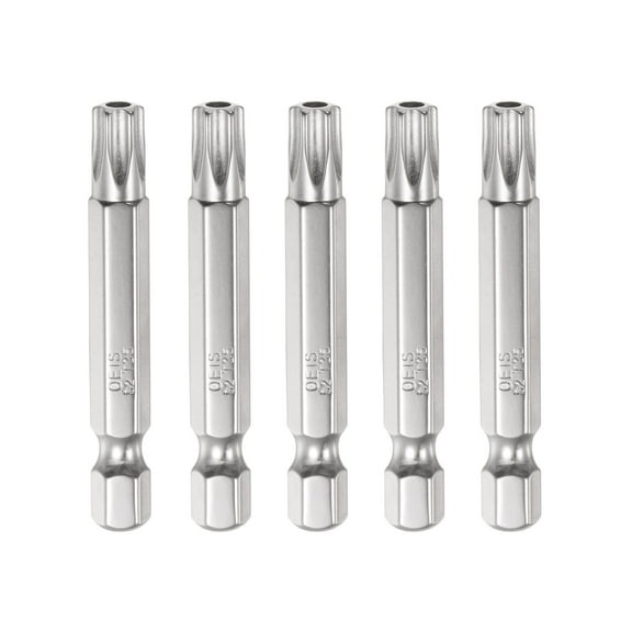 Uxcell 5Pcs Security Torx Bit 1/4" Hex Shank 2" Long Drill Bits T35 Torx Star S2 Steel Tamper Resistant Screwdriver Bit
