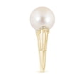 thumbnail image 3 of ANGARA Freshwater Cultured Pearl Ring with Pave-Set Diamonds in 14K Yellow Gold for Women | June Birthstone, Birthday, Anniversary, Jewelry Gift for Women | Pearl Ring, 3 of 9
