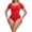 Red, variant on Women's Scoop Neck Short Sleeve Bodysuit Slimming Fit Body suit Top Collection