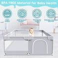 thumbnail image 4 of Baby Playpen Fshibila Baby Playard con malla suave 127 x 127 x 69 cm, color gris, 4 of 7