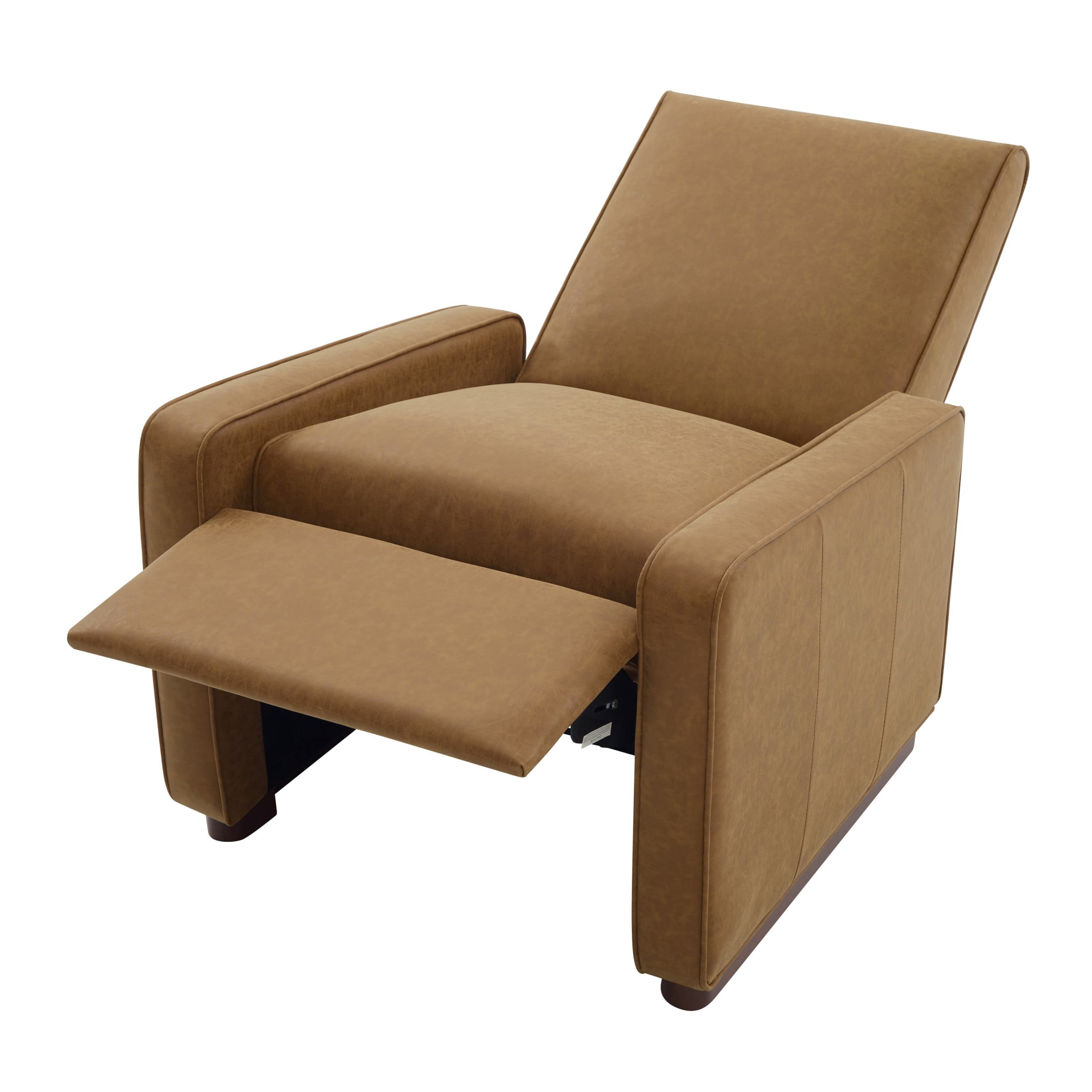 Christopher Knight Home Modern Manual PU Leather Recliner Chair, 2-Position Adjustable Back, Brown