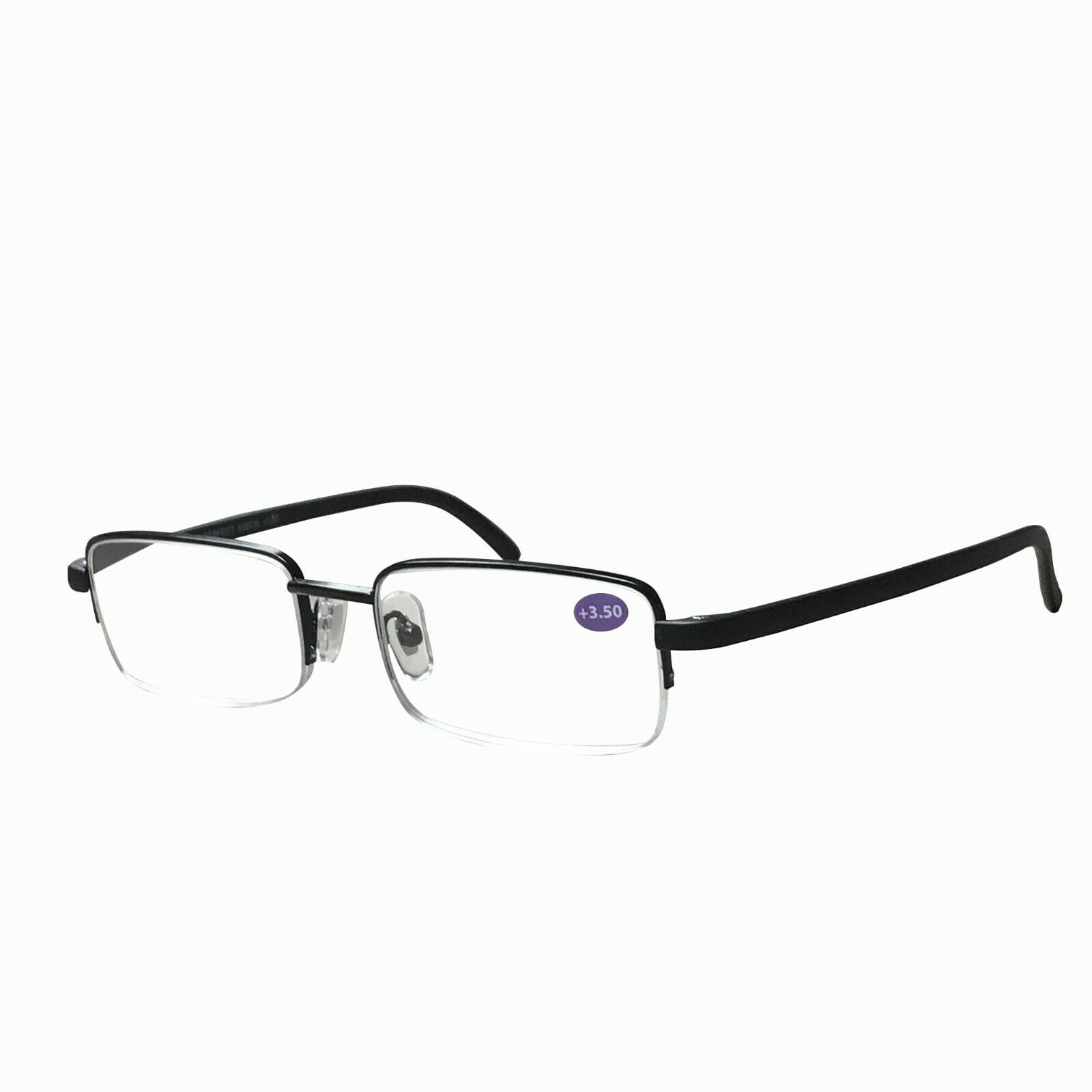 10 Pairs Mens Metal Frame Rectangle Half Frame Reading Glasses Classic Readers +1.50