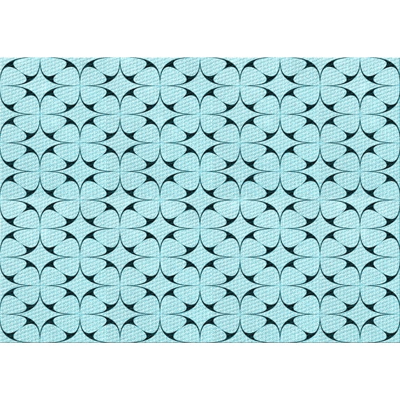 Ahgly Company Machine Washable Indoor Rectangle Transitional Electric Blue Area Rugs, 8' x 10'