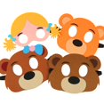 thumbnail image 1 of 4 Count Goldilocks and the Three Bears Costume Masks, Half Face Felt Masquerade Mask for Kids, 1 of 5