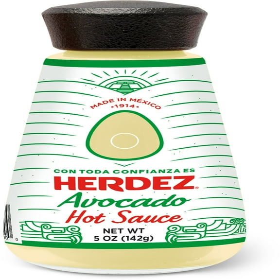 HERDEZ Avocado Hot Sauce, Taco Topping, Shelf Stable, 5 oz Glass Bottle (1 Pack )