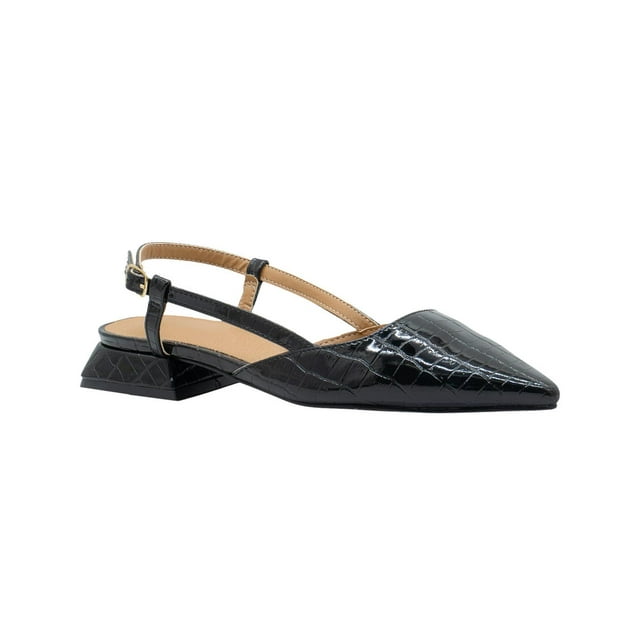 Balerina Flat Para Mujer Salamandra Charol Negro Con Pulsera negro 24.5