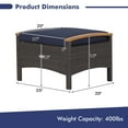 thumbnail image 2 of Gymax 2PCS Patio Ottomans Wooden Handles Rattan Knitting Foot Pedal Navy, 2 of 9