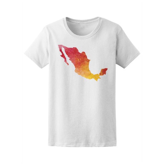 Watercolor Map Of Mexico Tee Women's -Image by Shutterstock