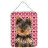 Carolines Treasures KJ1195DS1216 Hearts Love and Valentines Day Yorkie Puppy / Yorkshire Terrier Wall or Door Hanging