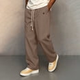 thumbnail image 5 of SOOMLON Chino Pants for Men Big and Tall Drawstring Wide Leg Long Pants Twill Trousers with Pockets Fall Casual Wear, 5 of 6