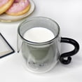 thumbnail image 3 of Taza con gato negro linda taza con asa taza de café de doble pared Kawaii gato regalo femenino 250-300 ml taza de regalo de cumpleaños para los amantes de los gatos idea Halloween Navidad., 3 of 6