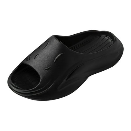 

Fsqjgq Mens Slippers Soft Sole Men Slippers Simple Fashionable Indoor and Outdoor Flat Comfortable Light and Non Slip Character Slippers for Men Size 12 Black 43