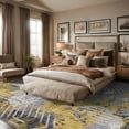 thumbnail image 3 of FULIE 6'x9'Area Rugs Modern Abstract Living Room Rug Indoor Floor Carpets for Bedroom,Yellow, 3 of 7