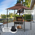 thumbnail image 3 of TANGJEAMER Outdoor Grill Gazebo Tent Barbeque Grill Canopy for Outdoor Patio Backyard Grill Shelter Hardtop (L93 x W62 x H98 Inch) Brown, 3 of 6